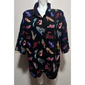 VTG California Connections Women's Button Up Shirt Plus Size 24 Made In USA 90s